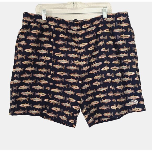 NWT The North Face Quick Dry‎ Men Swim Trunk Print Fish Size XXL - Picture 1 of 13